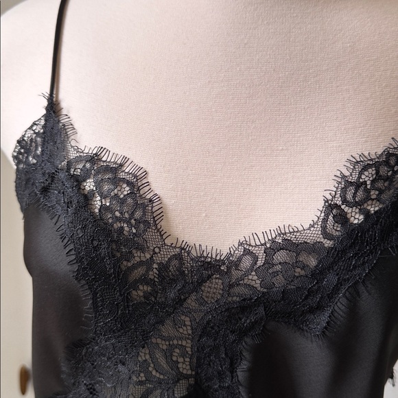 Zara Asymmetrical Black Lace Trim Cami Top - Picture 2 of 9
